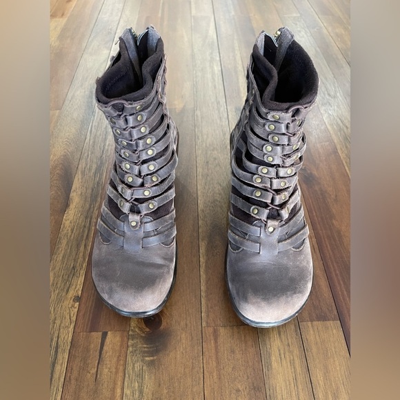 Jambu brown leather booties - Picture 3 of 10